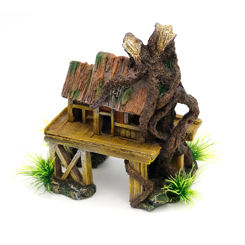 Aquarium Fish House - A71Z Aquarium Decoration Artificial Fish Reptile