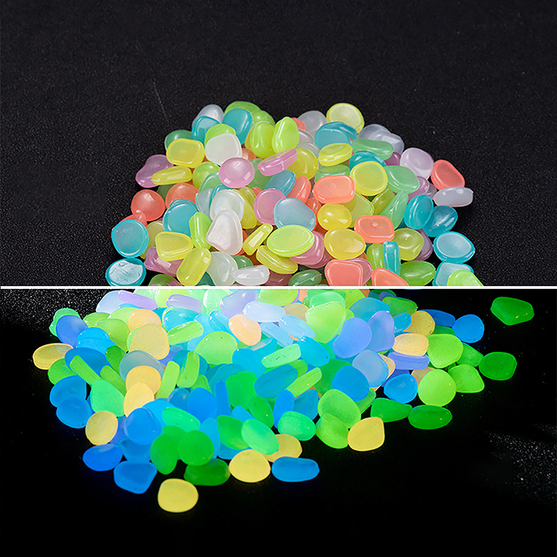 Aquarium Fish Glow In The Dark - C 100pcs Garden Decor Luminous Stones