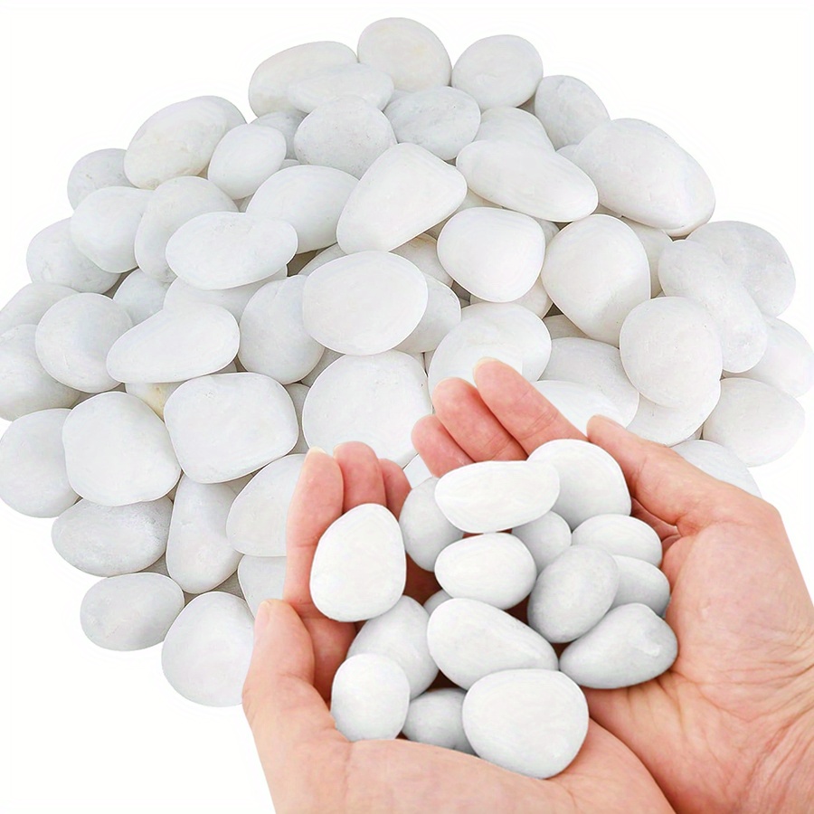 Aquarium Fish Saltwater - 200/400g White High Polished Natural Pebbles