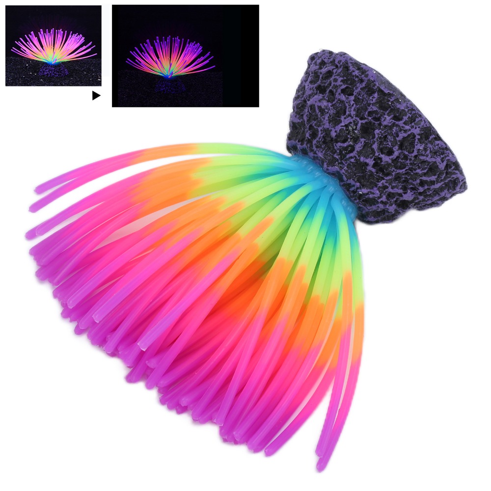 Aquarium Fish Rainbow - Colorful Aquarium Silicone Coral Fluorescence Feature