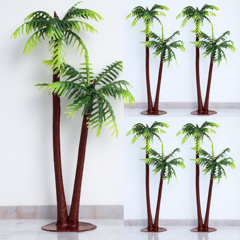 Aquarium Fish Artificial - 5Pcs Artificial Coconut Tree Decor Realistic