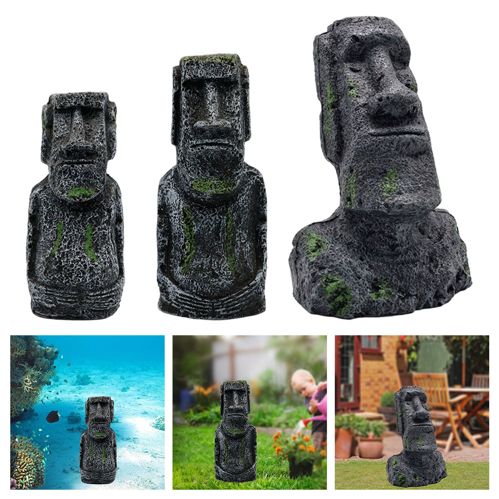 Aquarium Moai Statues Easter I - đánh giá và giá Aquarium Fish Pot