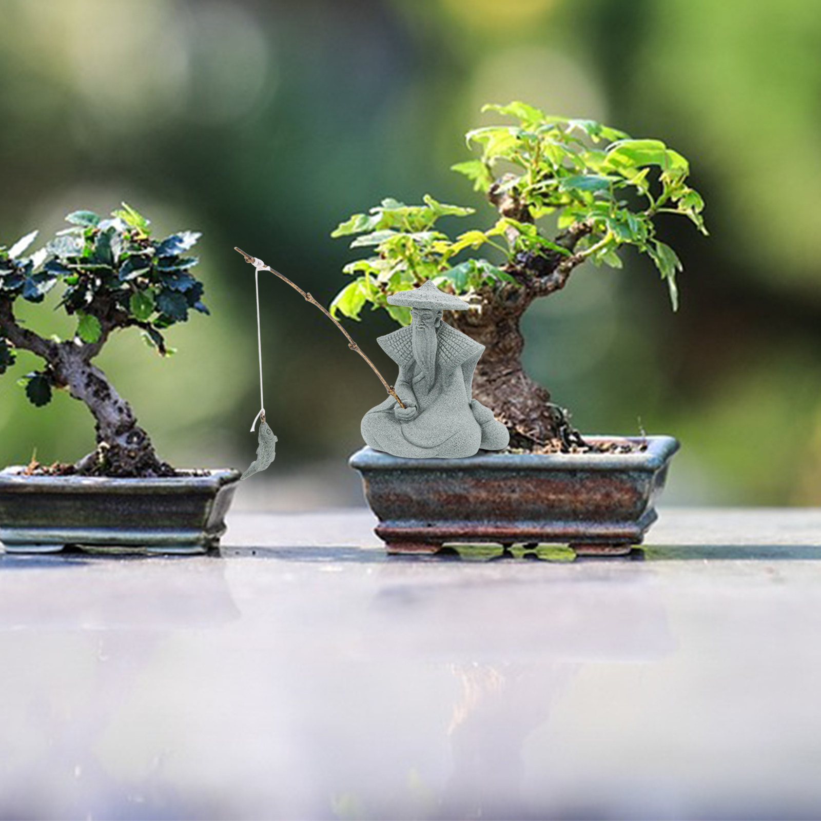 Small Resin Fisherman Statue A - đánh giá và giá Aquarium Fish Japanese