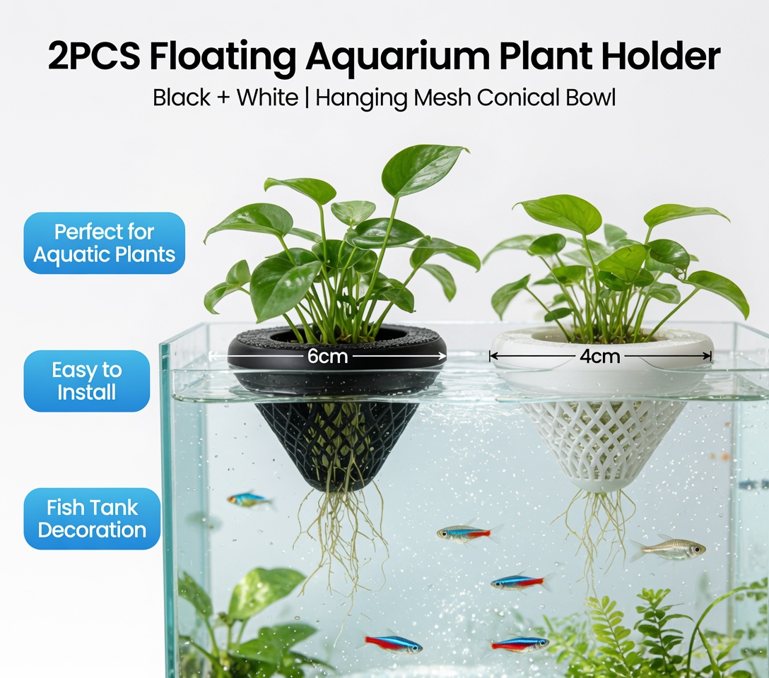 2PCS Floating Aquarium Plant H - đánh giá và giá Aquarium Fish Pot