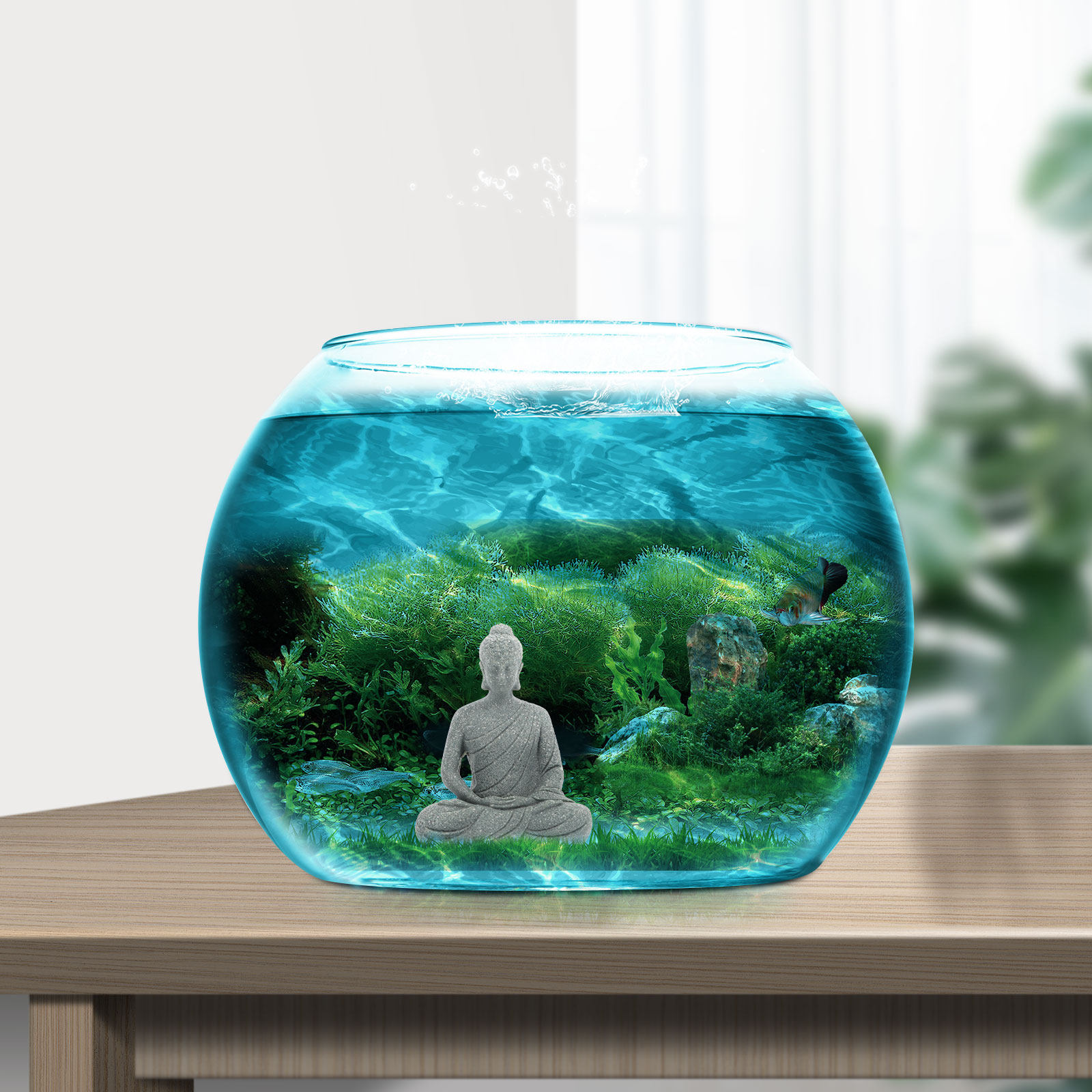 Mini Buddha Statue Resin Aquar - đánh giá và giá Aquarium Fish Usa