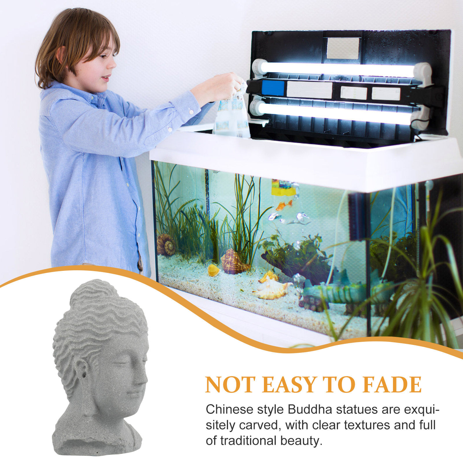 Meditating Buddha Head Statue  - đánh giá và giá Aquarium Fish Usa